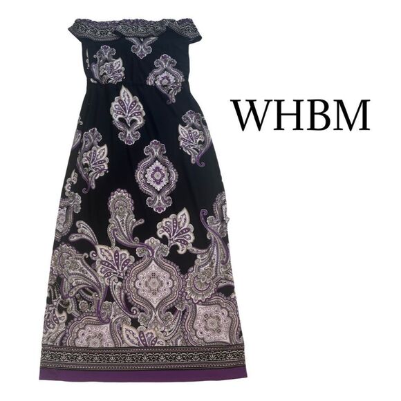 White House Black Market Black and Purple Maxi Dress - Picture 3 of 11